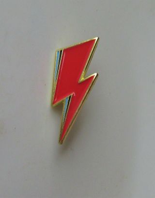 David Bowie Aladdin Sane Lightning Bolt Shaped Enamel Pin Badge Ziggy Stardust
