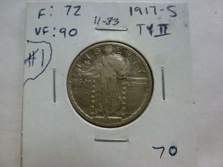 1917 - S Type 2 Standing Liberty Silver Quarter 11 - 83
