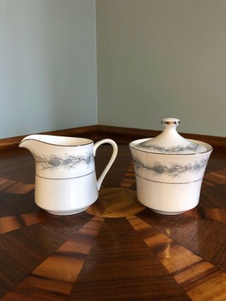 Style House Fine China Duchess Pattern Creamer And Sugar Bowl With Lid