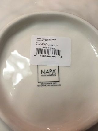 Set Of 6 Napa Home & Garden Made It Italy Olive Salad Plates NWT - Over $200 3