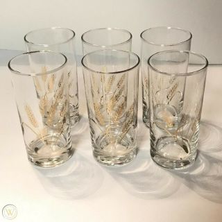 Vintage Homer Laughlin Glassware - Golden Wheat Drinking Tumblers - Set Of 6