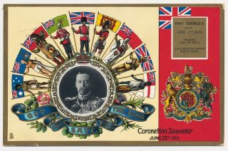 Gb 1911 (22nd June) Kgv 1/2d Fdc On Illust Coronation Tucks Post Card,  Cat £365