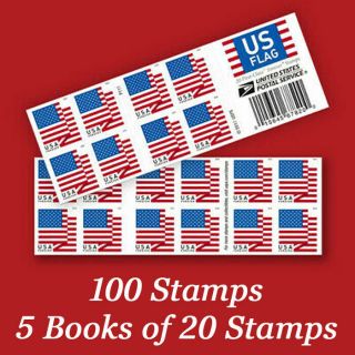 100 Usps Forever Stamps,  5 Books Of First Class Mail Postage