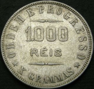Brazil 1000 Reis 1911 - Silver - Vf - 1836 ¤