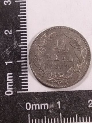 1869 - A 1/4 Real Coin Honduras Km - 31