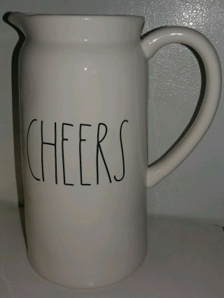 Rae Dunn By Magenta Pitcher Large Letters " Cheers " Rare Hard To Find