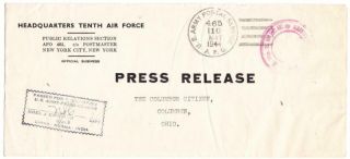 China Burma India - Headquarters Tenth Air Force C/c - Red Handstamp - A.  P
