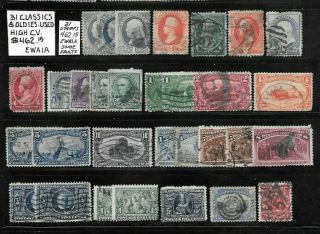 Usa 31 Classic & Oldies Stamps.  High Cv $462.  15.