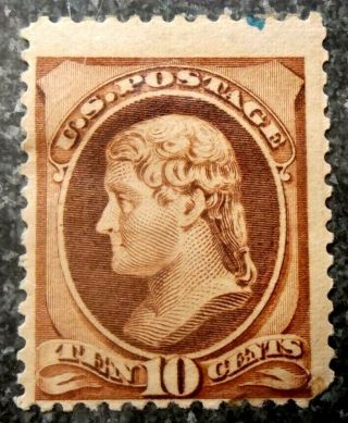 Buffalo Stamps: Scott 187,  1879 Banknote,  Hr/og & F/vf - Jumbo,  Cv = $3,  250