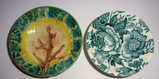 Antique Majolica & Enoch Wedgwood Butter Pats