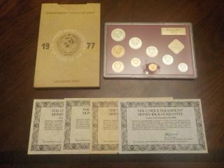 1977 Ussr Russian Soviet Union 10 Coin Proof Set Leningrad W/ Box & Coupons