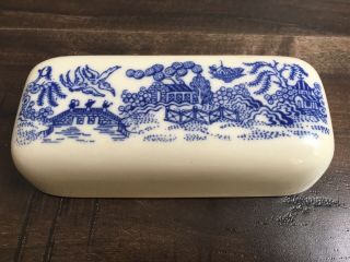 Vintage Blue Willow Butter Dish Lid Cover Only