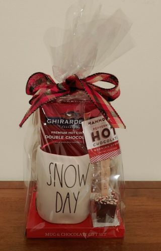 Rae Dunn Holiday Christmas Ll " Snow Day " Mug & Hot Chocolate Gift Set