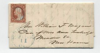1851 10 Orange Brown On Folded Letter Norwich Ct [4850.  6]