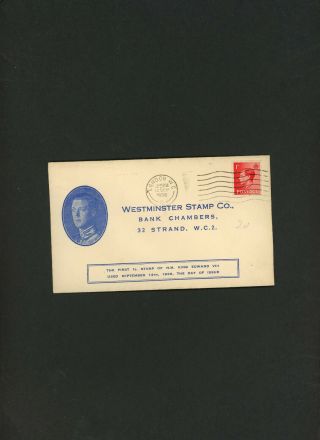 1936 Edward Viii 1d Westminster Stamp Co Illustrated Fdc.  Cat £150