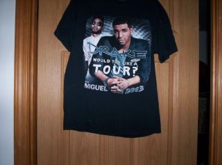 Drakewould You Like A Tour? With Miguel 2013 Concert Shirt Adult Medium