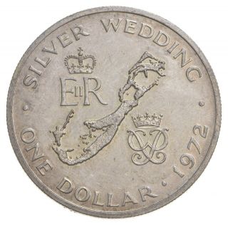 Silver - World Coin - 1972 Bermuda 1 Dollar - World Silver Coin 28.  1 Grams 514