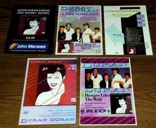 Duran Duran Rio Album Set Of Five 6 " X 4 " Promo Advert Postcards.  Gift Idea 22
