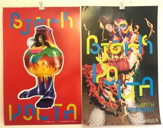 Bjork 11 " X17 " 2 - Sided Promo Poster/cards/stickers For Volta (2007) Exc Cond
