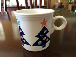 Vtg Homer Laughlin Fiesta Ware Cobalt Blue Christmas Tree Coffee Mug Cup 10 Oz