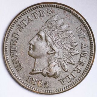 1865 Indian Head Small Cent Choice Au E106 Kem