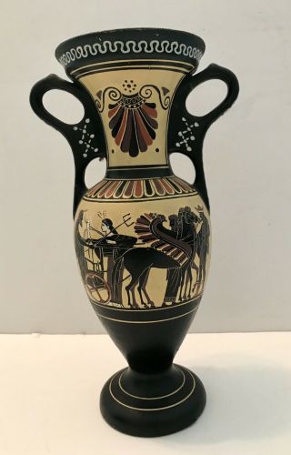Vintage 10 " Vase Hand Made In Greece By D Vassilopoulos Signed And Numbered