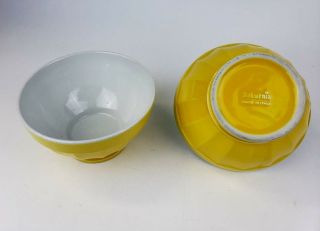 Vintage Saturnia Italy Ceramic Yellow Bowl Set Of 2 Rare,  5 1/2 " Wide,  3 " Tall