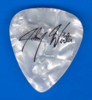 Johnny Winter Signature Guitar Pick Concert Tour Logo Texas Blues