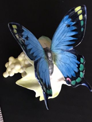 Lorenz Hutschenreuther Blue Butterfly Figurine Germany Hans Achtziger Vintage