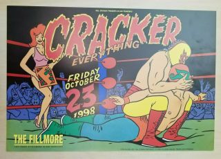Cracker Fri Oct 23 1998 Fillmore Sf F345 Poster 13 " X 19 "