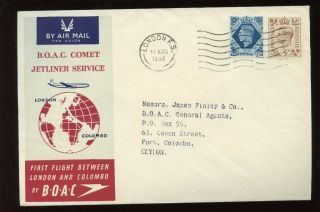 Gb - 1952 - 19 Legs - Boac Comet - 1 First Flights - London - Colombo Route