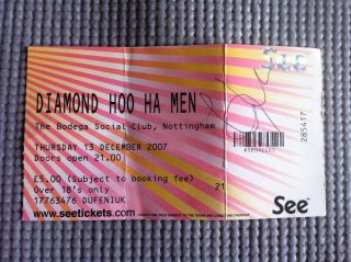 Supergrass Diamond Hoo Ha Men Autographed Concert Ticket Nottm 2003 Gaz Coombes