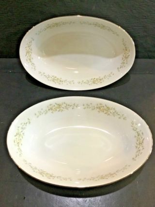 Set Of (2) Crown Victoria China Carolyn 10” Oval Vegetable Serving Bowls