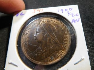 J41 Great Britain 1900 1/2 Penny Au
