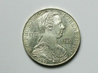 Austria 1967 25 Schilling Silver Coin With Empress Maria Theresa (1717 - 1780)
