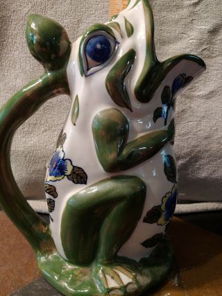 Vintage Frog Water Jug Pitcher 15 " Tall 9 " Wide