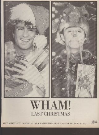George Michael - Wham - Last Christmas Poster Advert 1980s 1984.