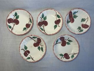 Blue Ridge Pottery Set Of 5 Dessert Bowls Crab Apple Pattern