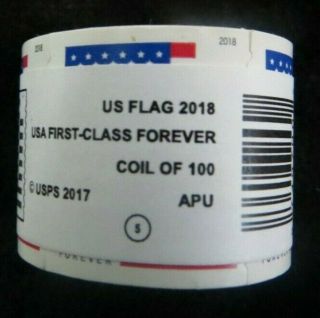 Usps Forever Stamps 2018 Us Flag Roll/coil Ns