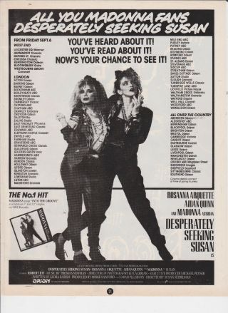 Madonna - Desperately Seeking - Album Release - Poster Advert 1980s
