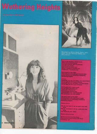 Kate Bush - Wuthering Heights - A4 Poster Advert 1970s