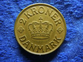 DENMARK 2 KRONER 1938,  KM825.  2 2