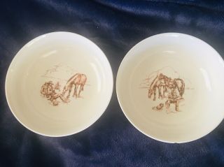Totally Today Western Set Of 2 Cereal Soup Bowls 6 - 1/4 "