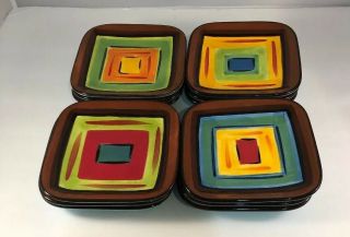 Southern Living At Home Gail Pittman Brio Square Appetizer Plates Set Of (12)