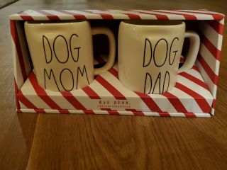 Rae Dunn Dog Mom & Dog Dad Mug Gift Set - Coffee Cups - Holiday Gift Set