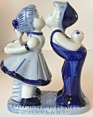 Vintage Hand Painted Delft Blue Holland Porcelain Dutch Boy & Girl Figurine 7 "