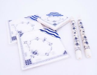 Packages Of Napkins & Candles - Blue Fluted - Royal Copenhagen - In Plastic
