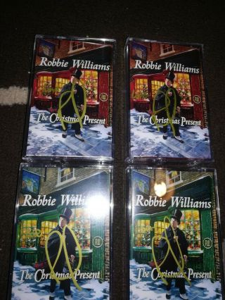 4x Robbie Williams Signed Cassettes The Christmas Present