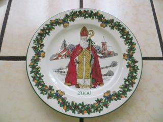 Spode Christmas Dinner Plate Santas Around The World Saint Nicholas Vintage