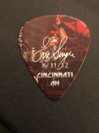 Kiss Tour Guitar Pick Live Icon Eric Singer Rock Band 8/31/12 Cincinnati Ohio